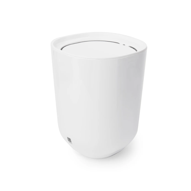 White Wastebasket With Lid