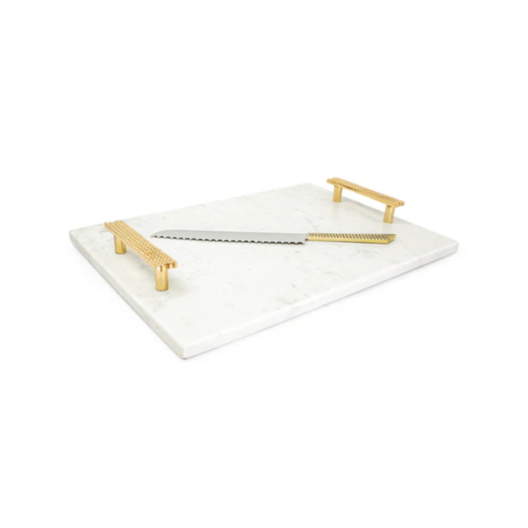 Gold Marble Challah Tray