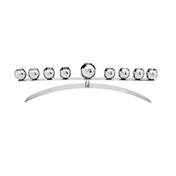 Geometric Stainless Steel Menorah