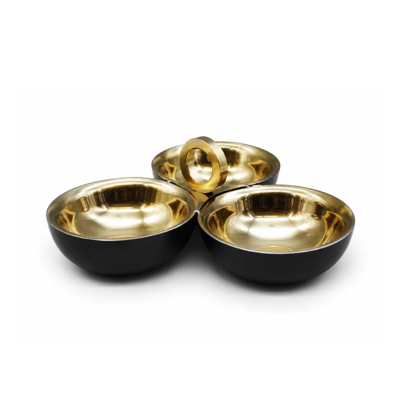 Matte Black Triple Nut Dish