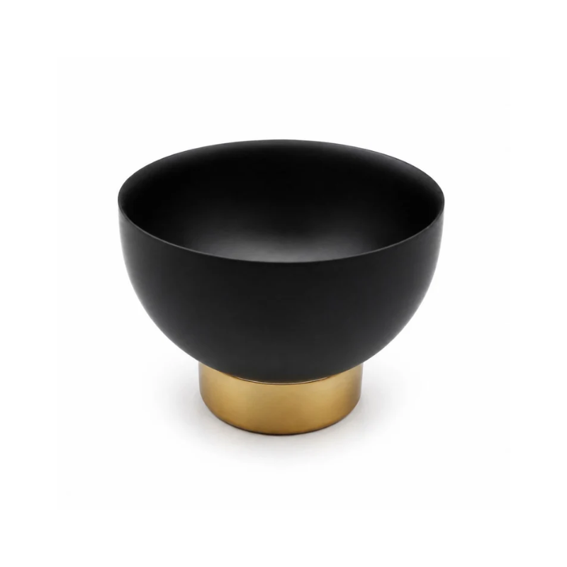 Matte Black Bowl with Gold Base
