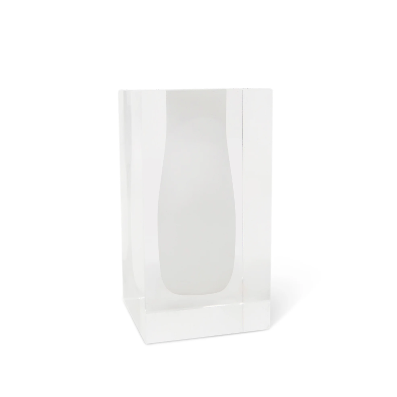 Double Wall Crystal White Vase