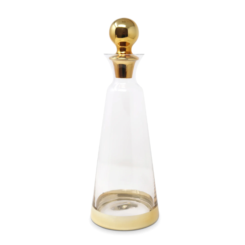Gold Lid Glass Decanter