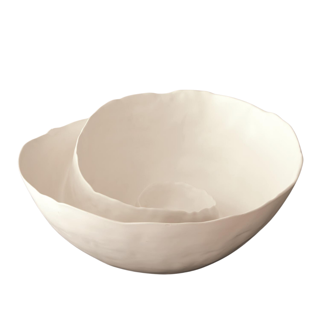 Matte White Spiral Bowl