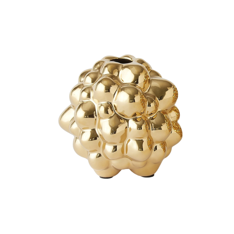 Small Bright Gold Bubble Vase
