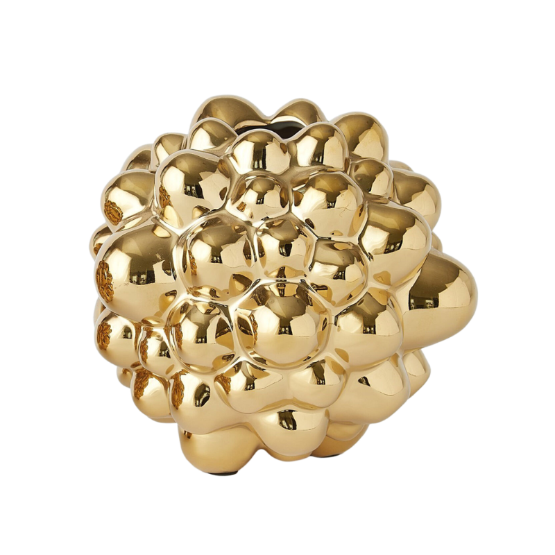 Large Bright Gold Bubble Vase
