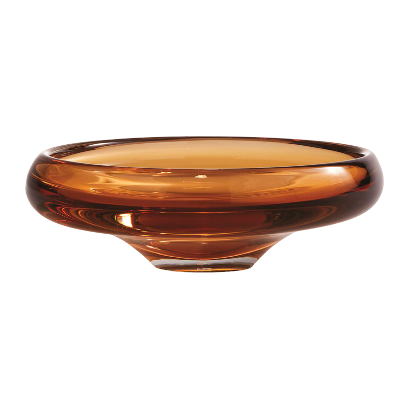 Amber Rolled Lip Bowl