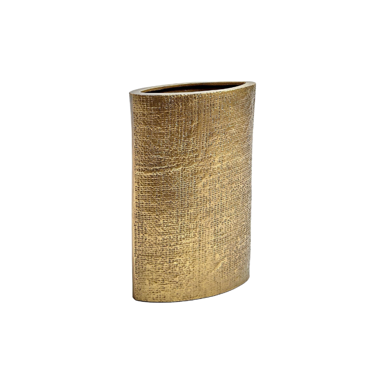 Small Hemp Etched Brass Vase