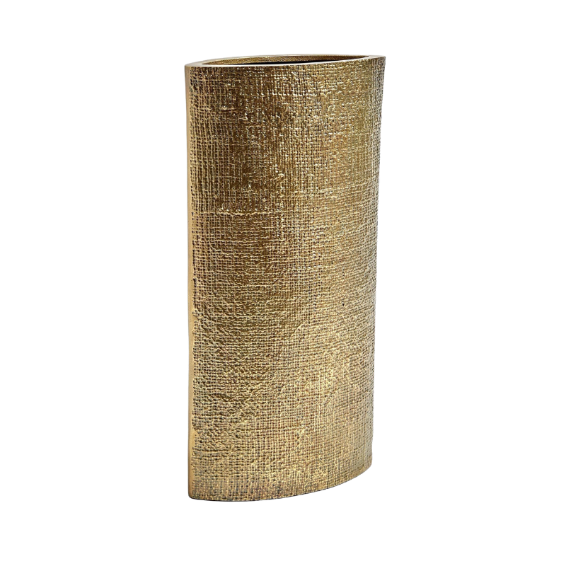 Large Hemp Etched Brass Vase