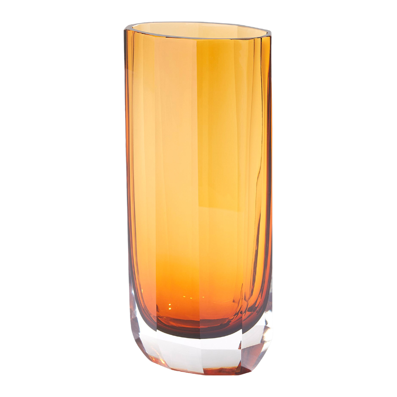 Tall Amber Jewel Vase