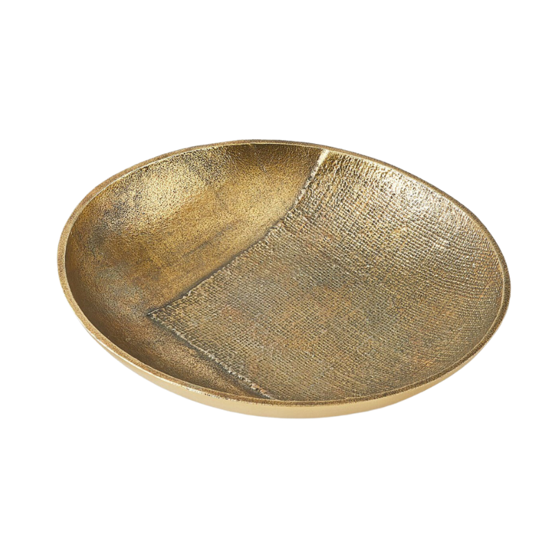 Medium Round Brass Linen Tray