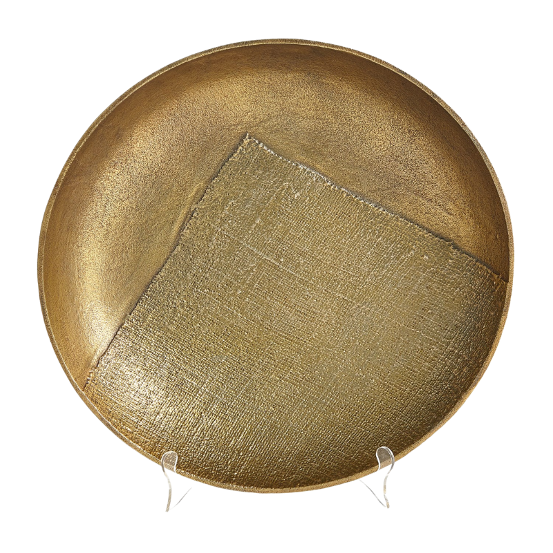 Large Round Brass Linen Tray