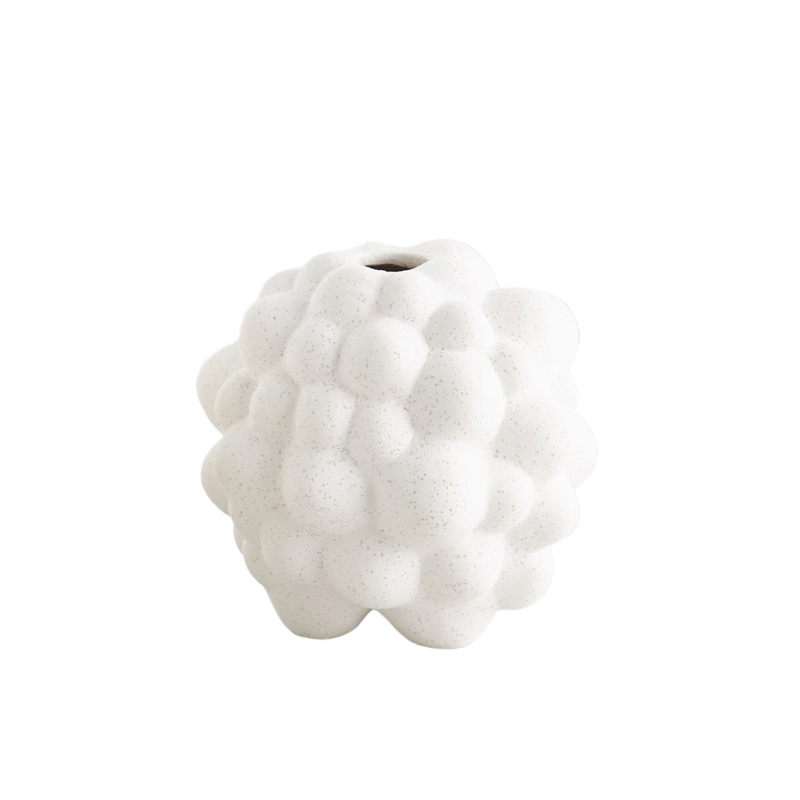 Small Volcanic White Bubble Vase