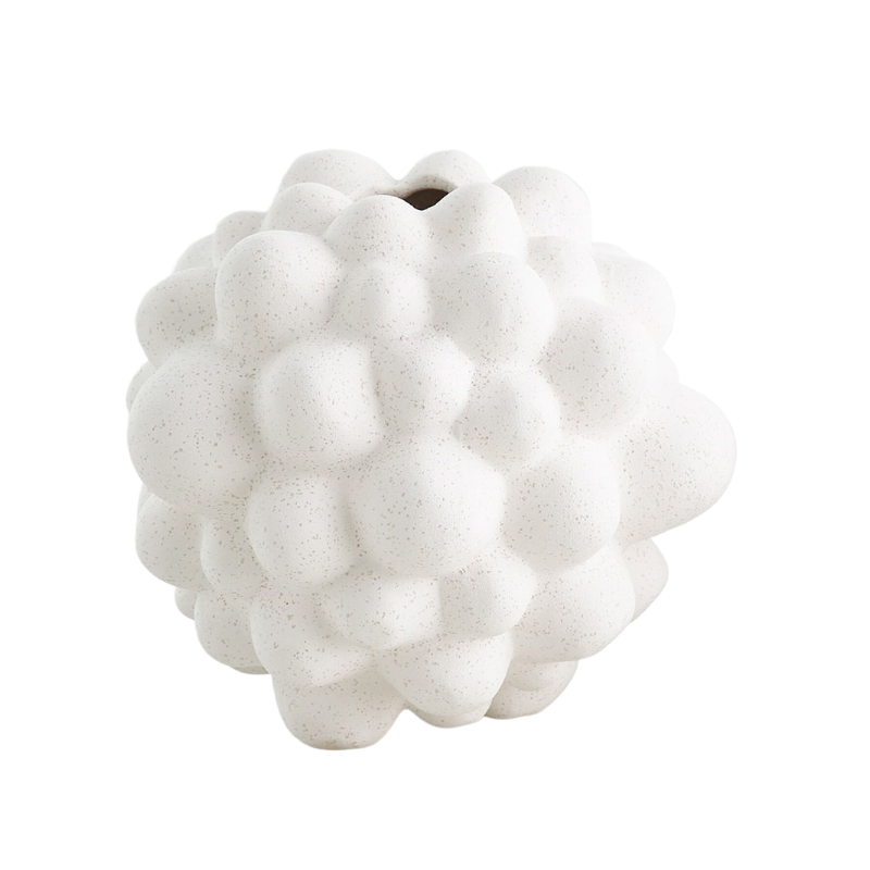 Large Volcanic White Bubble Vase
