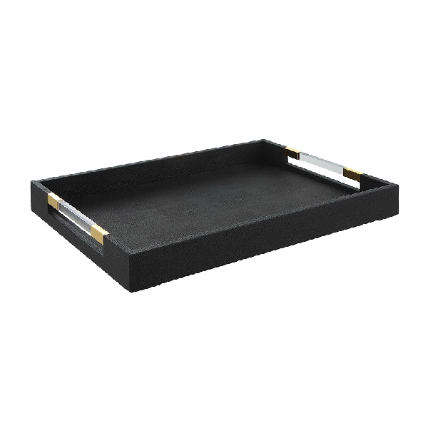 Small Shagreen Black Tray