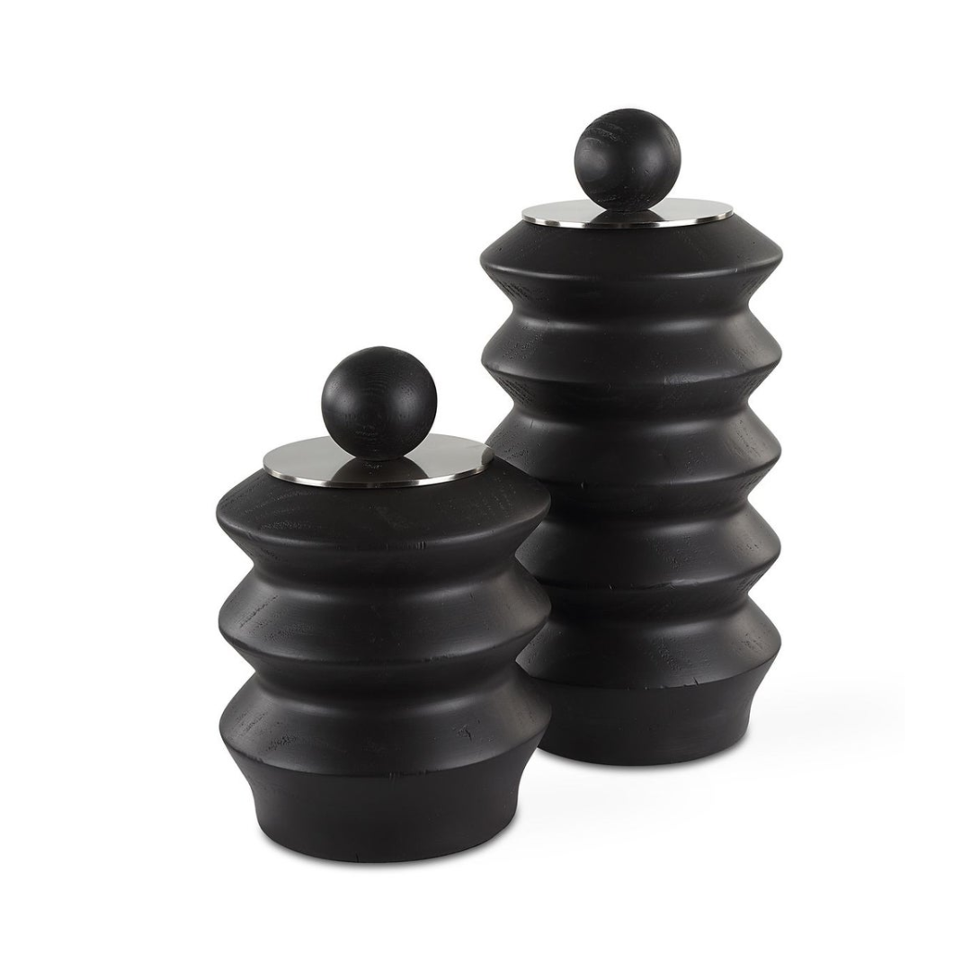 Set of 2 Aria Black Containers