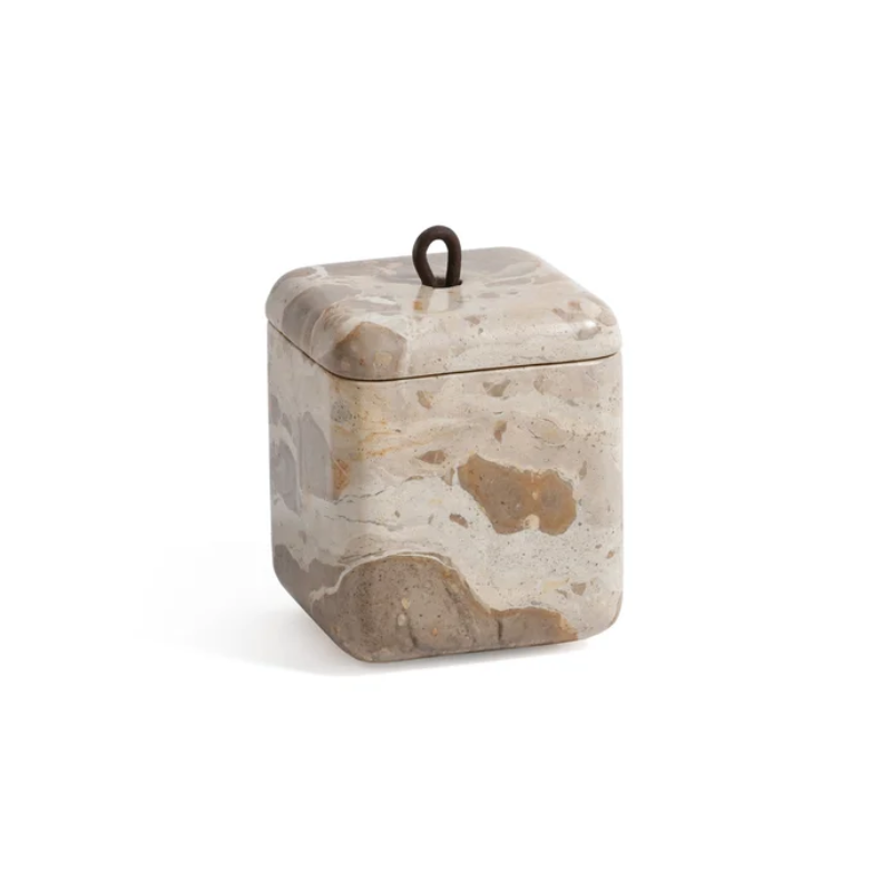 Crème Marble Lidded Vanity Jar