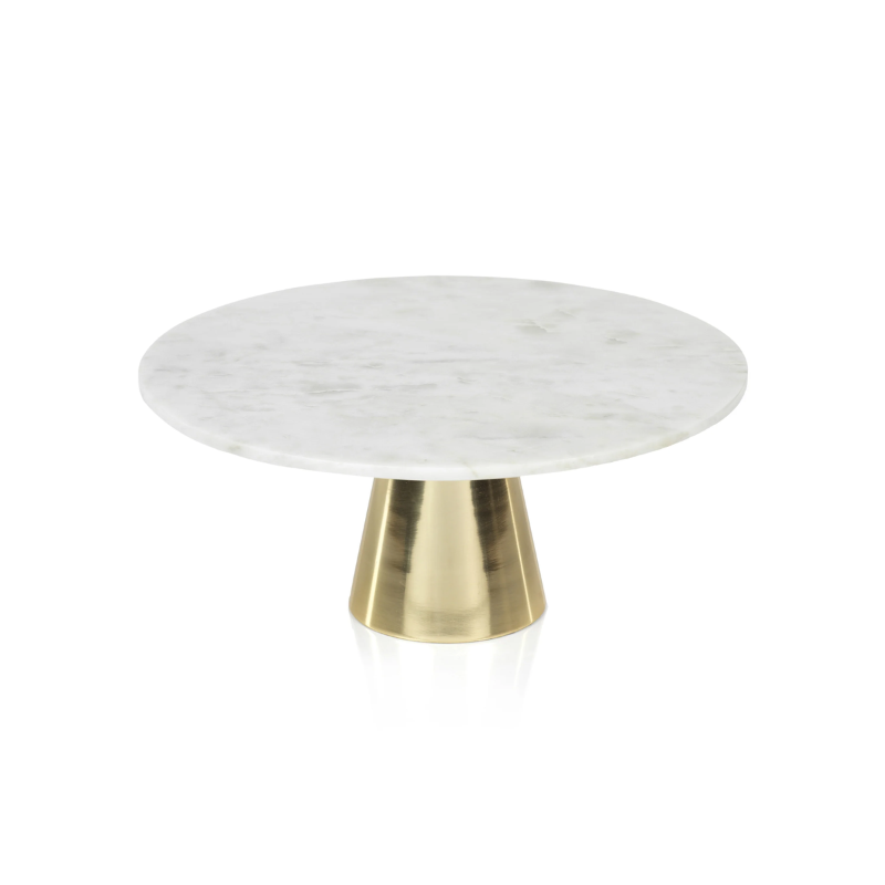Marble Cake Stand with Metal Base
