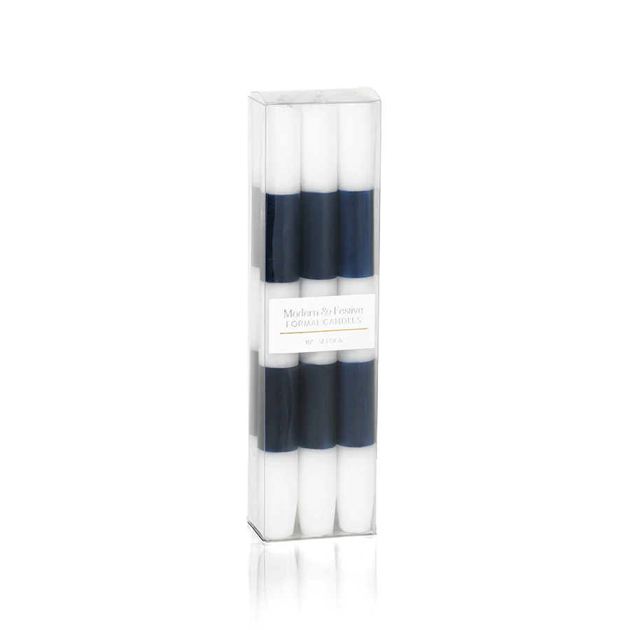 Set of 6 Navy Formal Candles