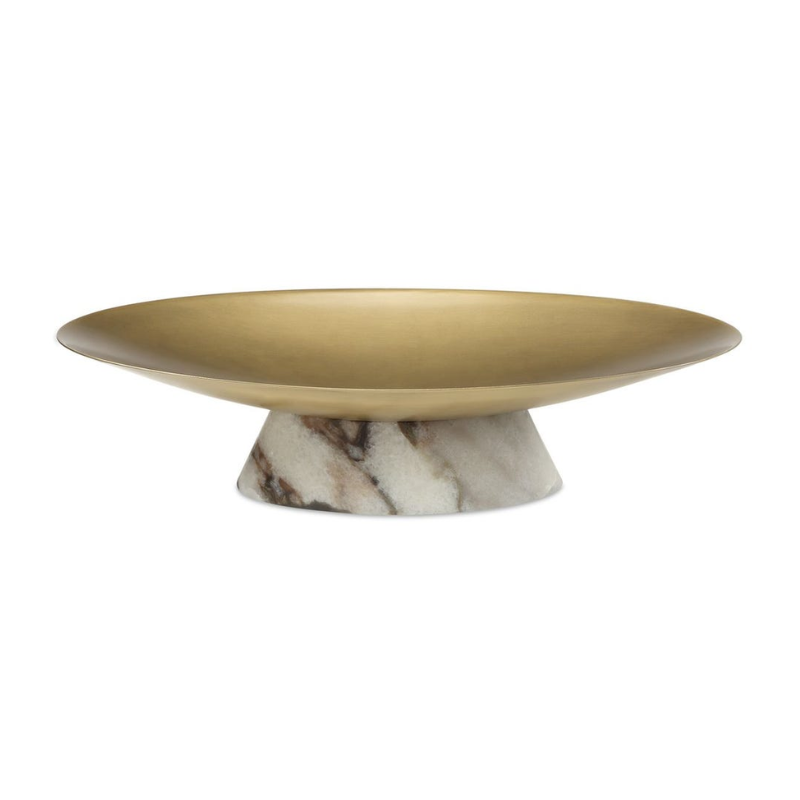 White Marble Pedestal Low Bowl