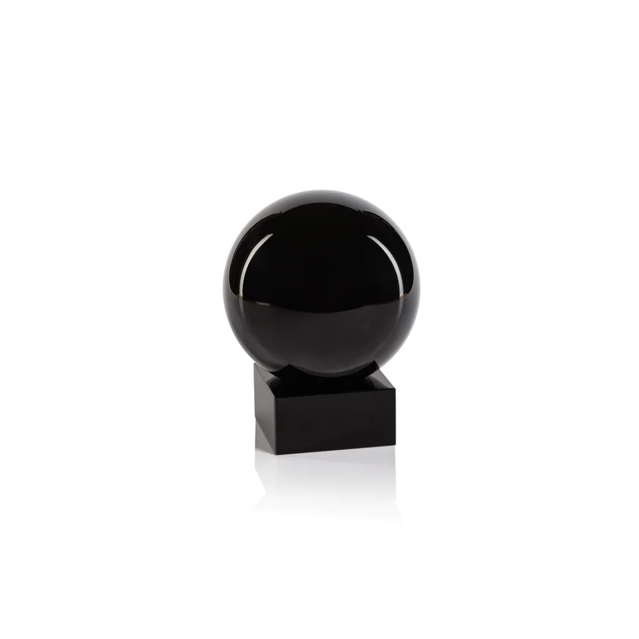 Black Serene Orb on Base - Boutique Marie Dumas