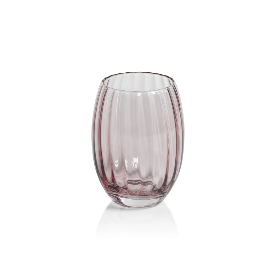 Stemless Pink Glass