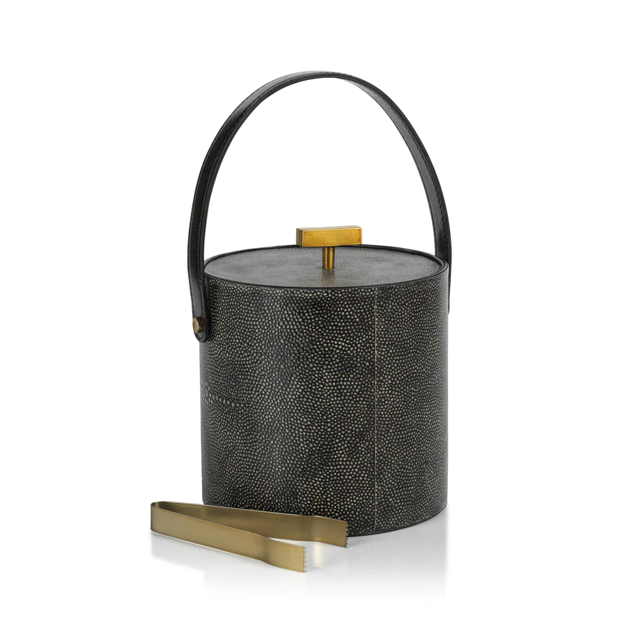 Nikita Shagreen Ice Bucket with Tongs