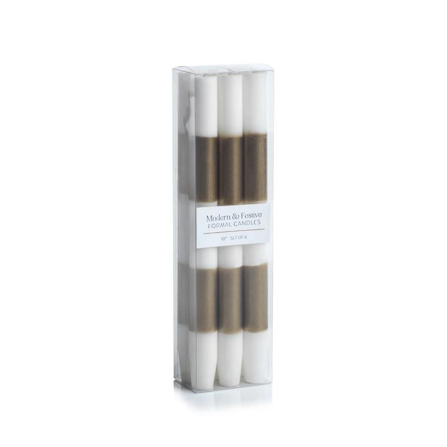 Set of 6 Gold Formal Candles