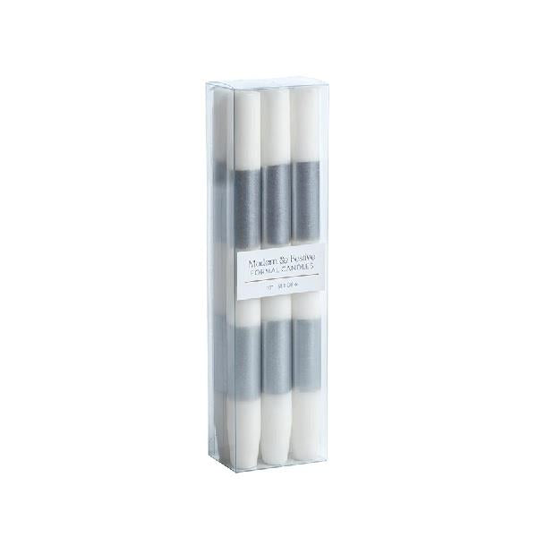 Set of 6 Silver Formal Candles