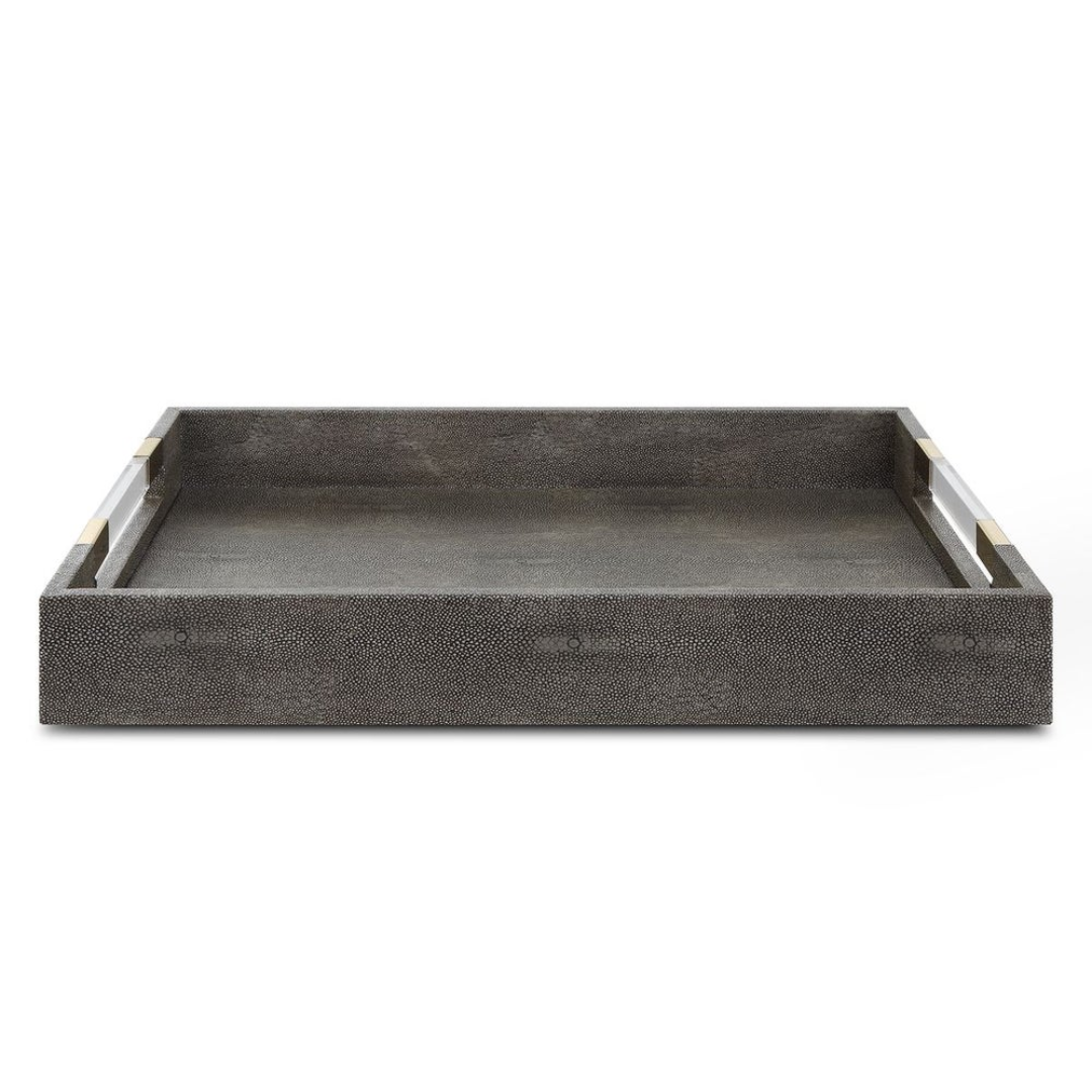 Large Gray Shagreen Tray