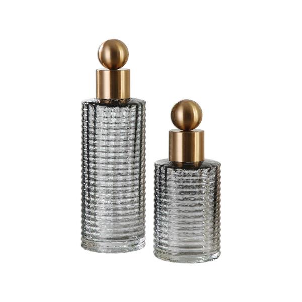 Smoke Glass Decanters - Set of 2