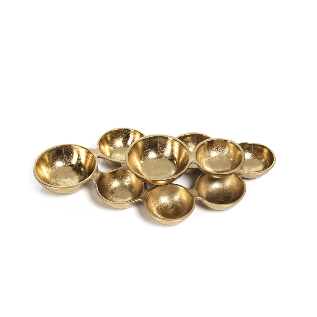 Small Dark Gold Cluster of Eight Bowls - Boutique Marie Dumas