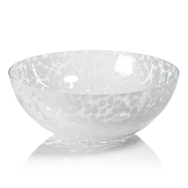 Large White Confetti Glass Bowl Boutique Marie Dumas