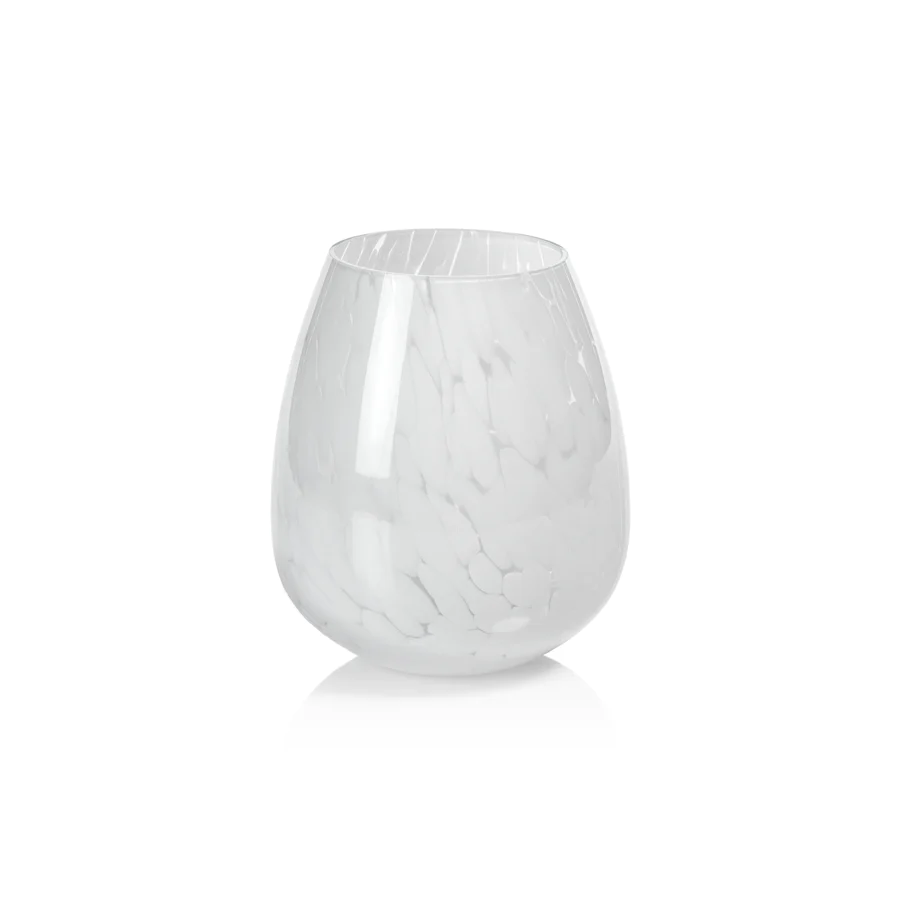 Small White Confetti Vase