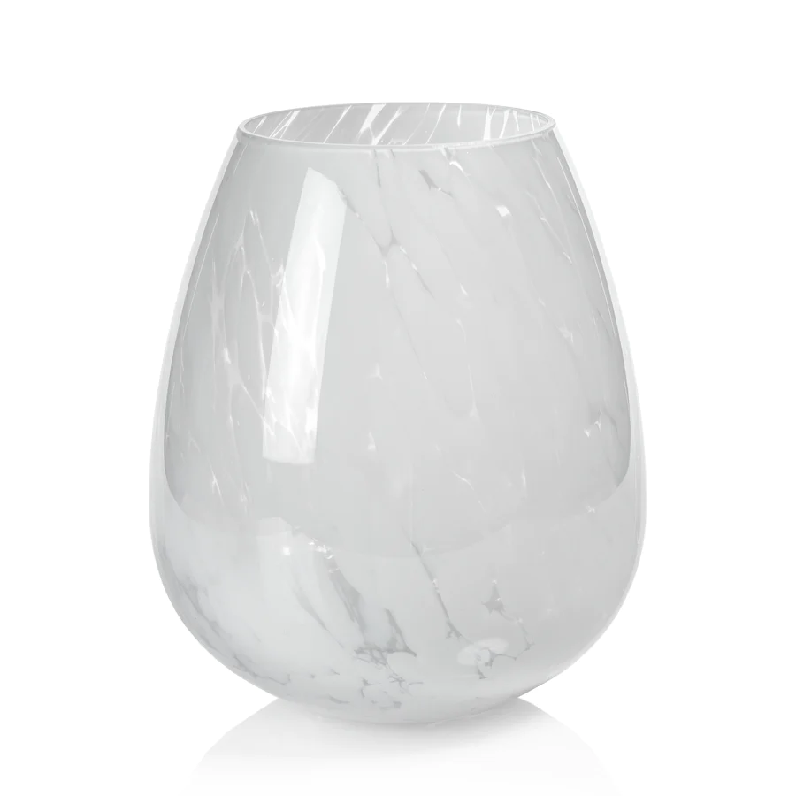 Large White Confetti Vase