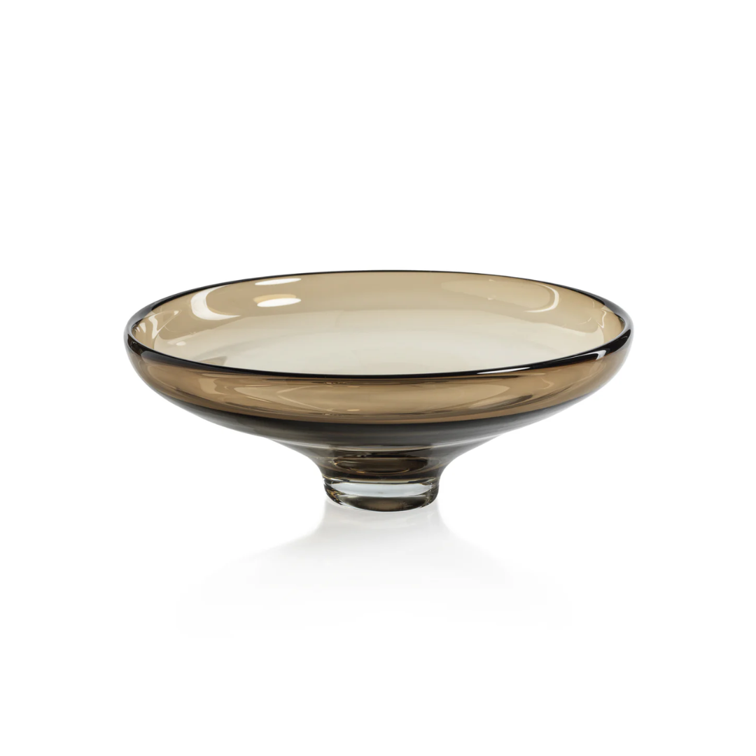 Taupe Glass Bowl - Boutique Marie Dumas