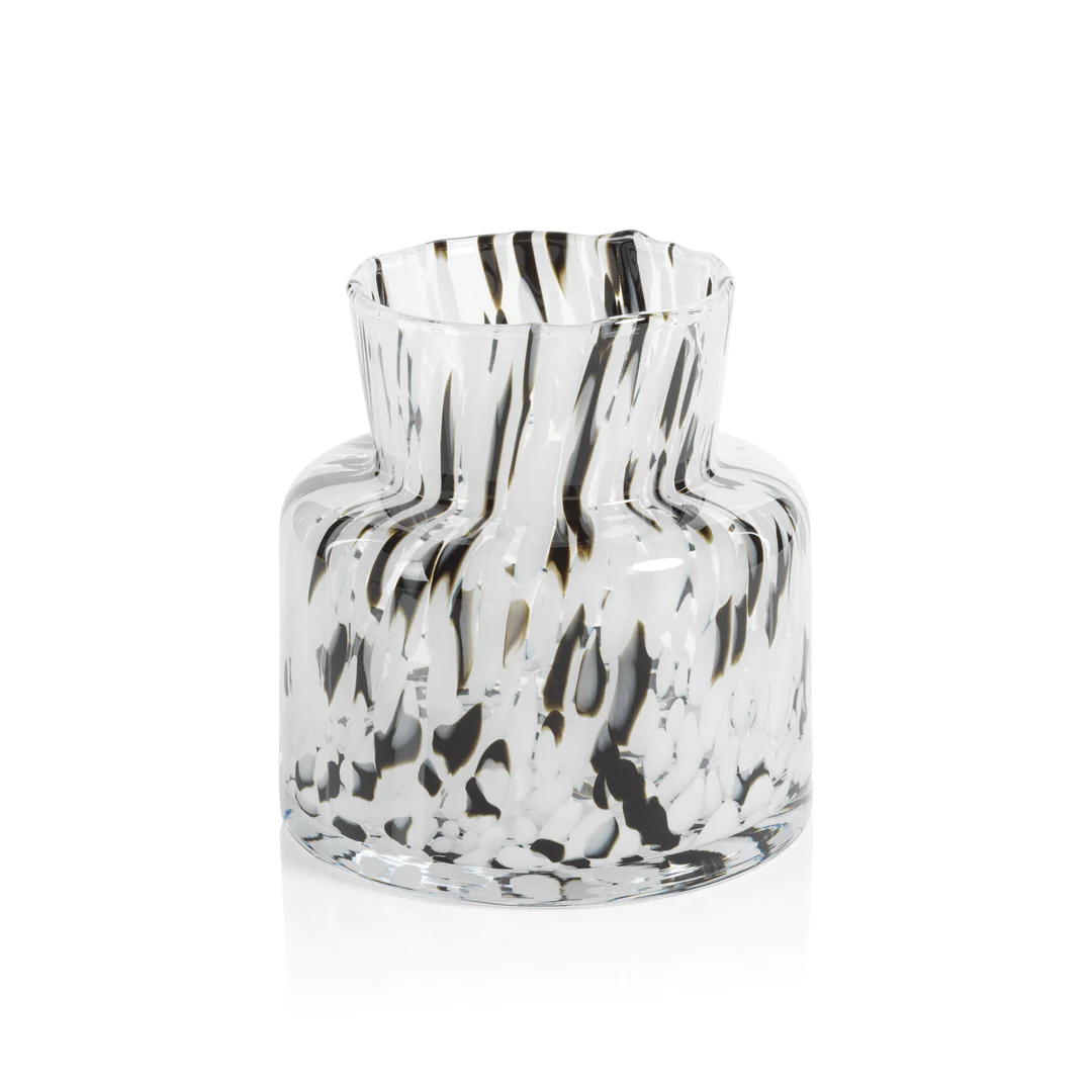 Vase confetti moyen noir et beige