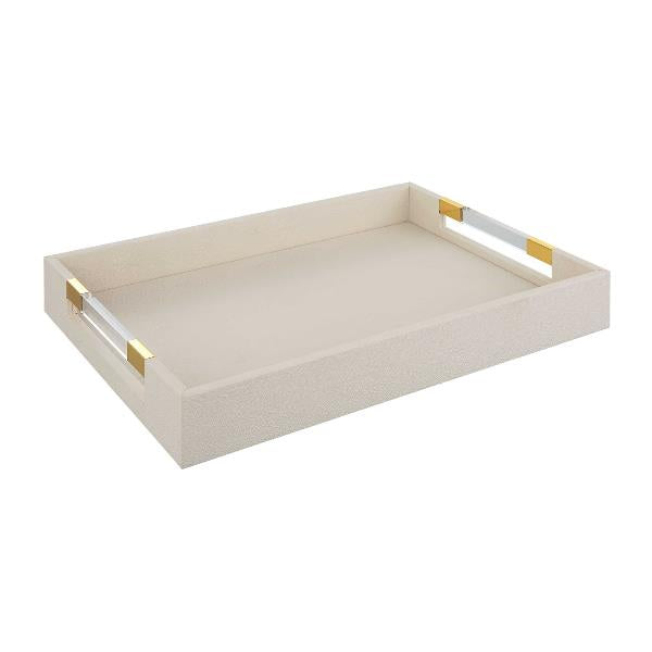 Small Shagreen White Tray - Boutique Marie Dumas