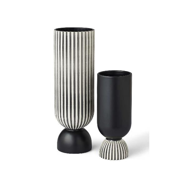 Charlotte Black and White Vases - Set of 2