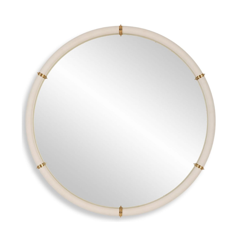 White Shagreen Mirror - Boutique Marie Dumas