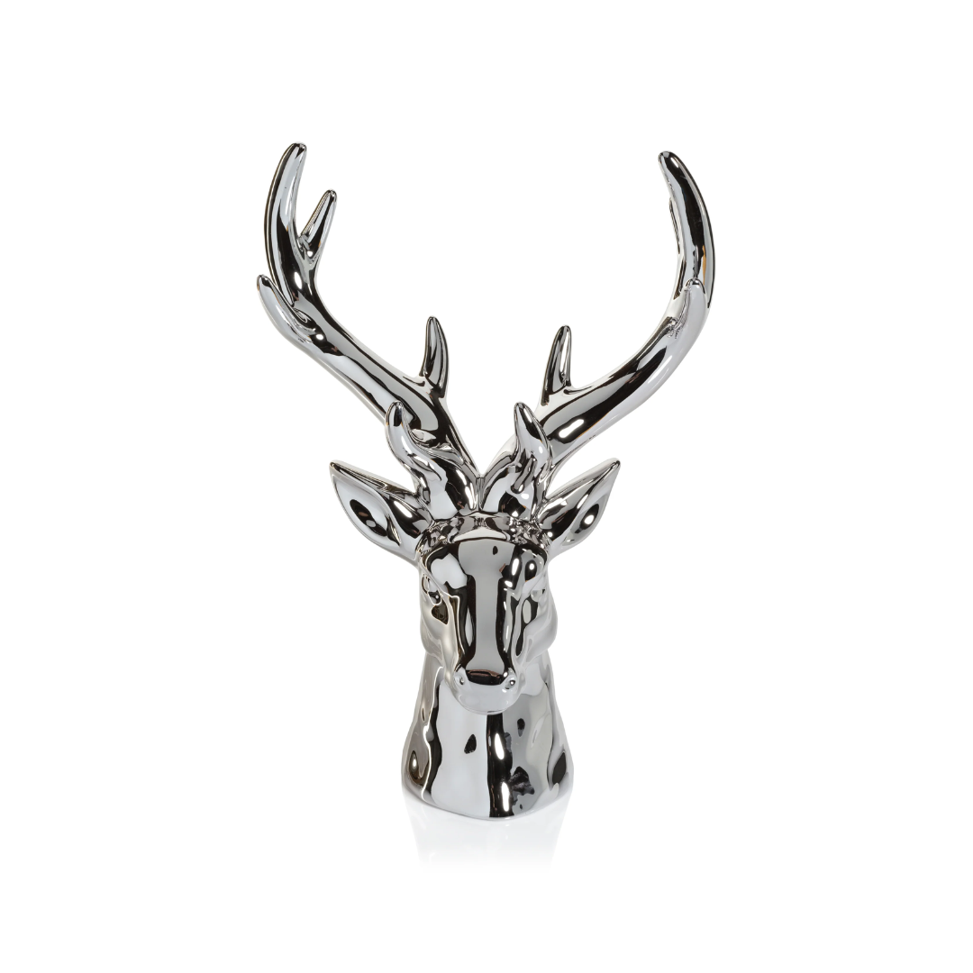 Large Silver Stag Head