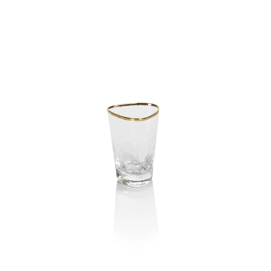 Triangular Shot Glass with Gold Rim