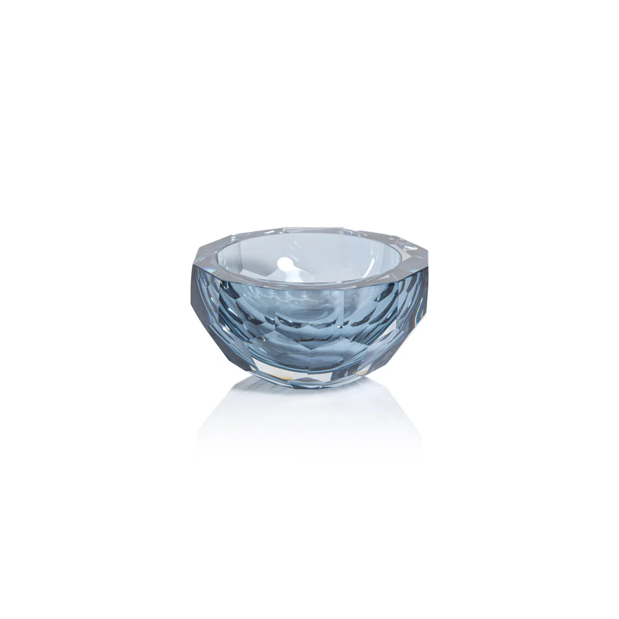 Blue Cut Glass Bowl