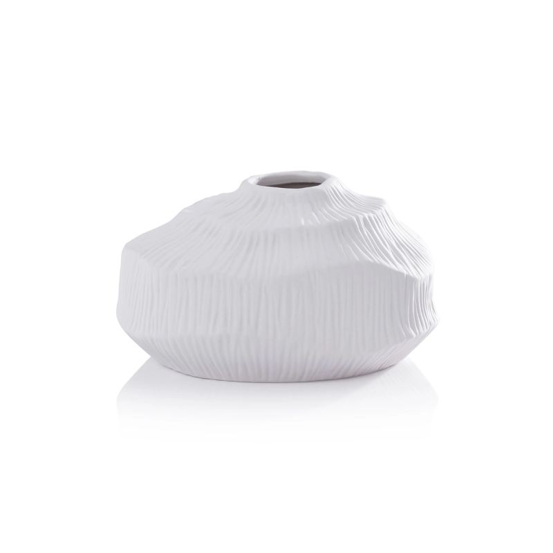 Small Matte White Porcelain Vase