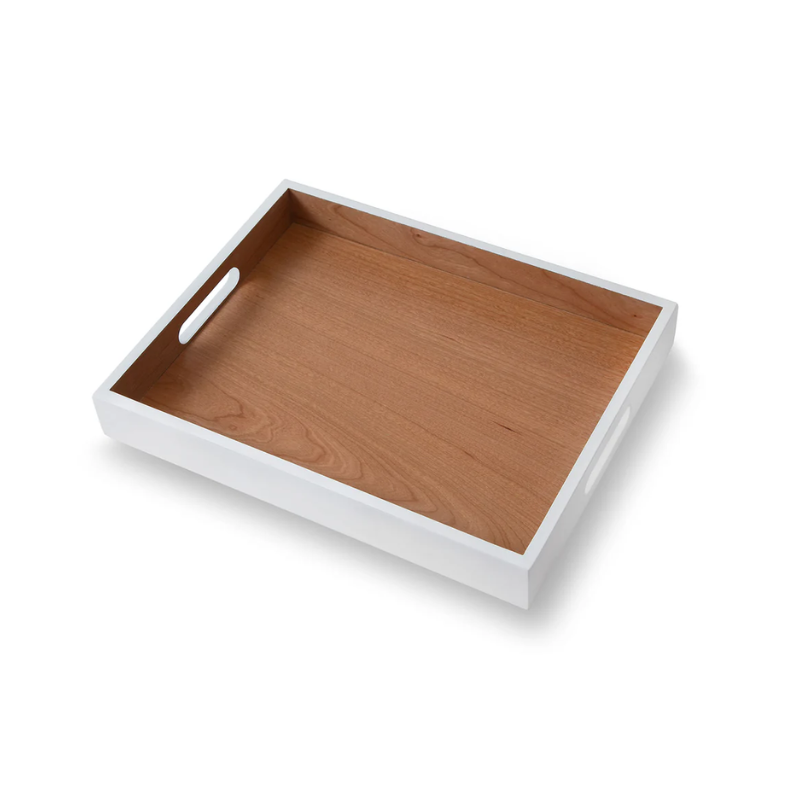 Large Lacca Wood on White Nesting Tray