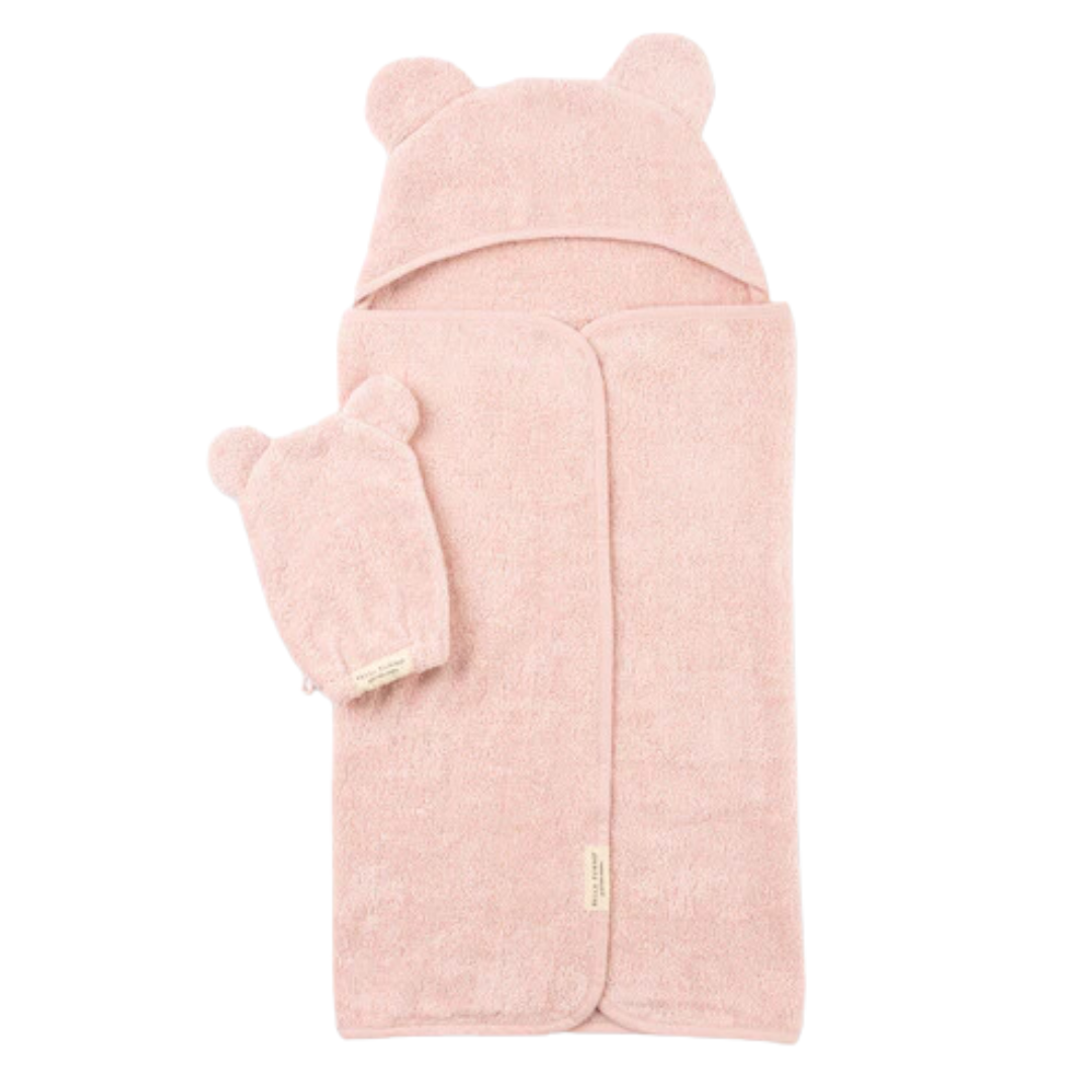 Hooded Towel & Mitt Blush