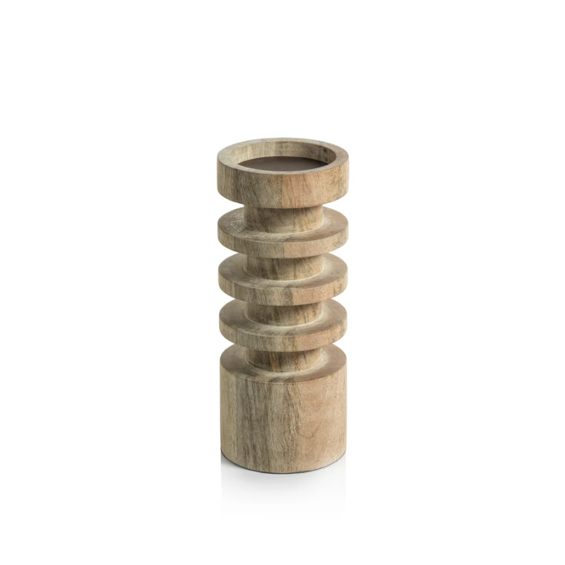 Medium Salama Mango Wood Pillar Holder