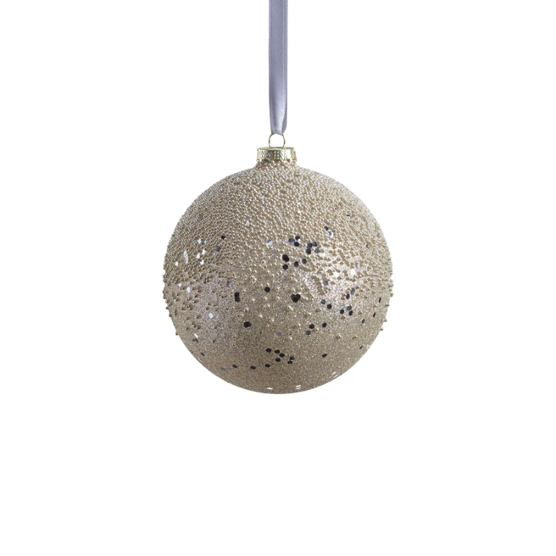 Large Silver Beaded Ornament