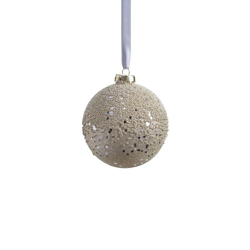 Small Silver Beaded Ornament