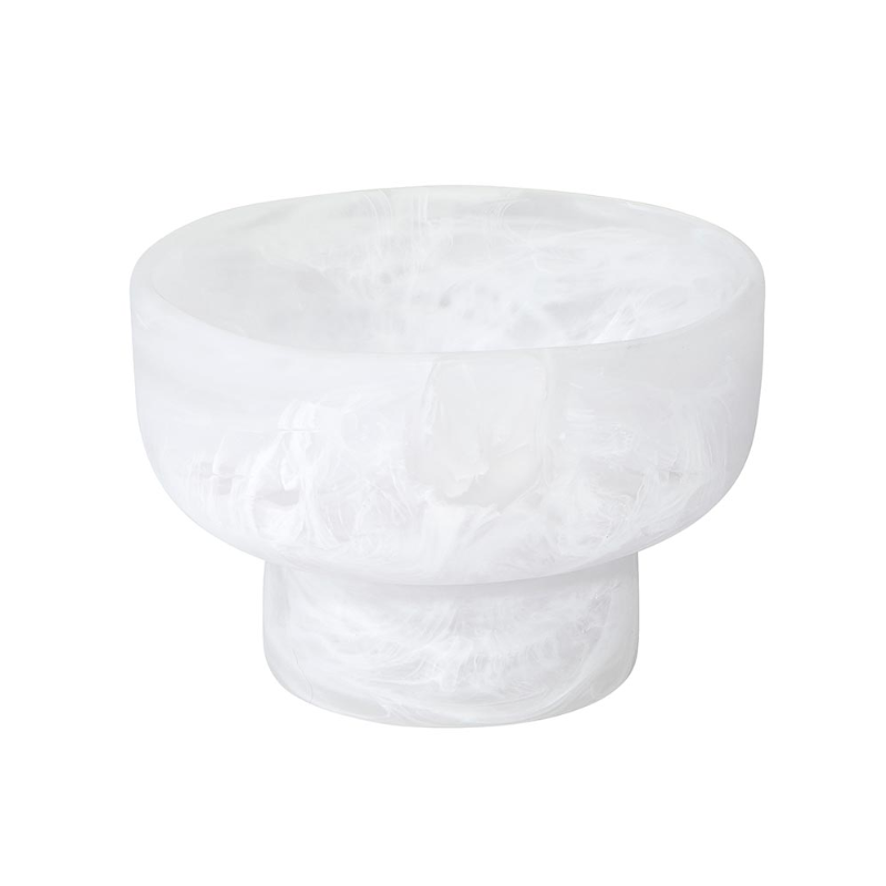 Resin White Mini Pedestal Bowl